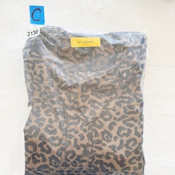 ST. JOHN ANIMAL PRINT METALLIC BROWN AND BLACK JACKET MEDIUM - Picture 13 of 13